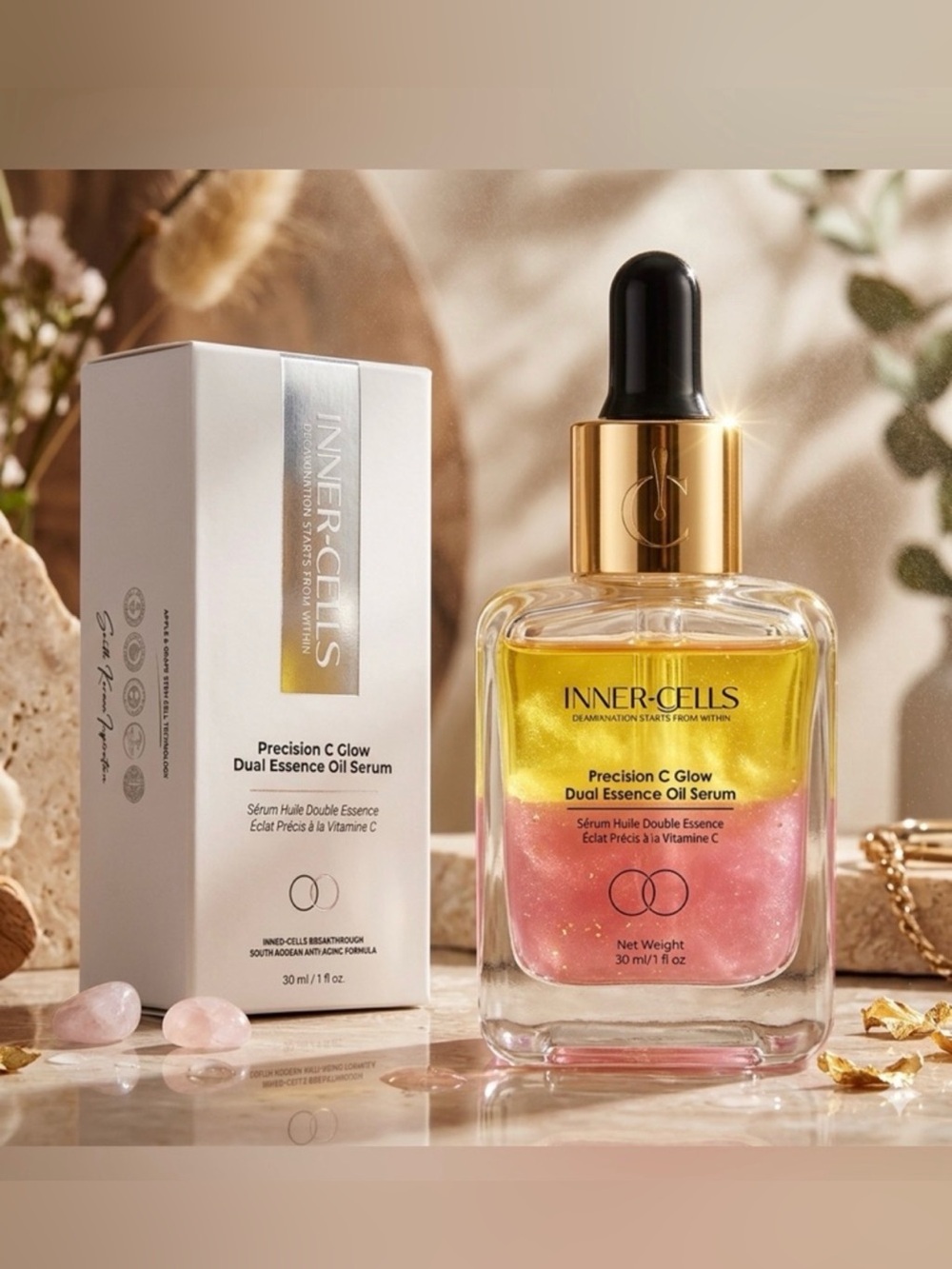 Inner-Cells Precision Vitamin C Glow Dual Essence Oil Serum - Retail $400
